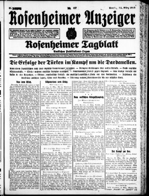 Rosenheimer Anzeiger Sonntag 21. März 1915
