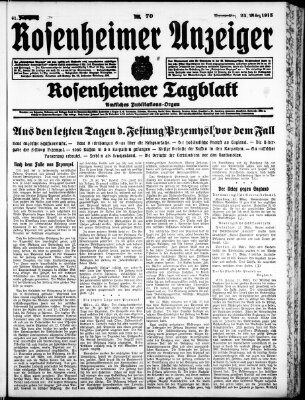 Rosenheimer Anzeiger Donnerstag 25. März 1915
