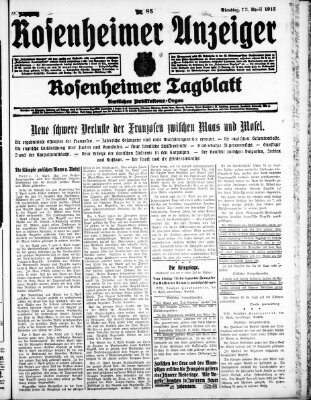 Rosenheimer Anzeiger Dienstag 13. April 1915