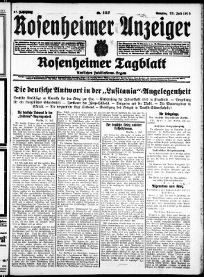 Rosenheimer Anzeiger Sonntag 11. Juli 1915
