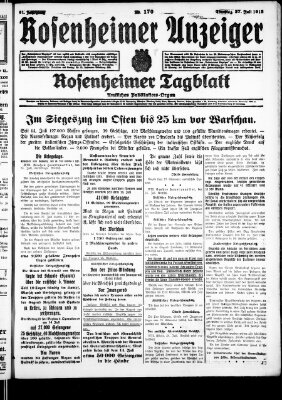 Rosenheimer Anzeiger Dienstag 27. Juli 1915