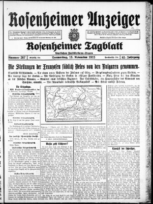 Rosenheimer Anzeiger Donnerstag 18. November 1915