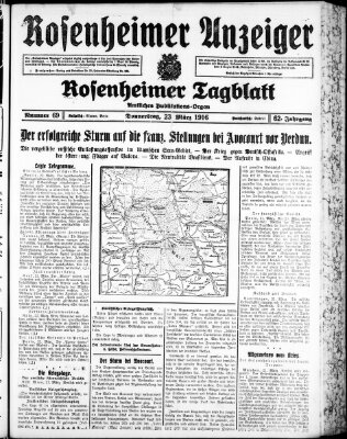 Rosenheimer Anzeiger Donnerstag 23. März 1916