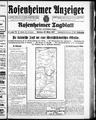 Rosenheimer Anzeiger Sonntag 25. März 1917