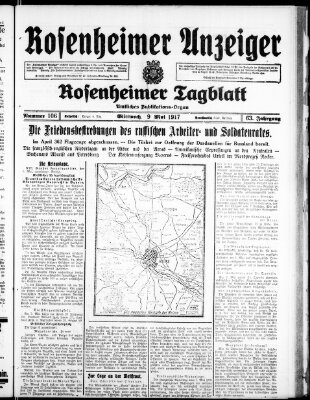 Rosenheimer Anzeiger Mittwoch 9. Mai 1917