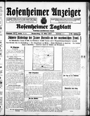 Rosenheimer Anzeiger Donnerstag 10. Mai 1917