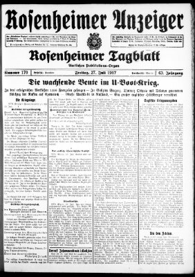 Rosenheimer Anzeiger Freitag 27. Juli 1917