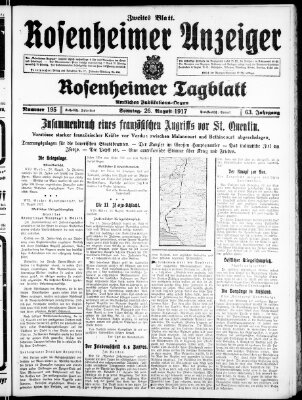 Rosenheimer Anzeiger Sonntag 26. August 1917