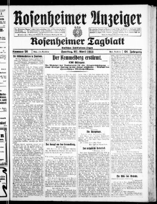 Rosenheimer Anzeiger Samstag 27. April 1918