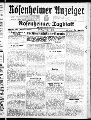 Rosenheimer Anzeiger Freitag 7. Juni 1918