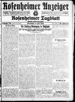 Rosenheimer Anzeiger Mittwoch 10. Juli 1918