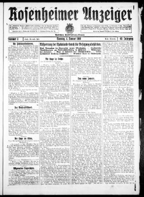 Rosenheimer Anzeiger Samstag 4. Januar 1919