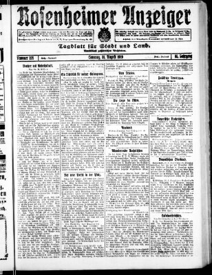 Rosenheimer Anzeiger Sonntag 31. August 1919