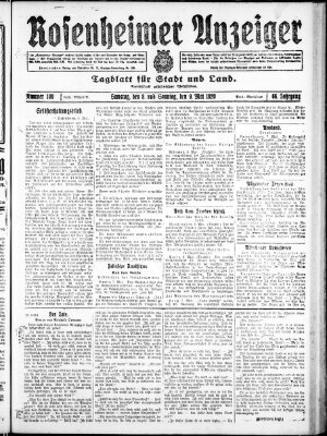 Rosenheimer Anzeiger Samstag 8. Mai 1920