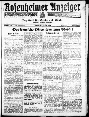 Rosenheimer Anzeiger Montag 12. Juli 1920