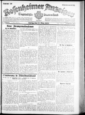 Rosenheimer Anzeiger Freitag 25. März 1921