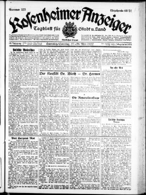 Rosenheimer Anzeiger Sonntag 28. Mai 1922