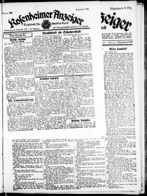 Rosenheimer Anzeiger Donnerstag 23. November 1922