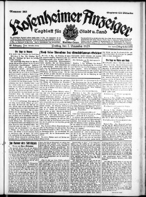 Rosenheimer Anzeiger Freitag 7. Dezember 1923