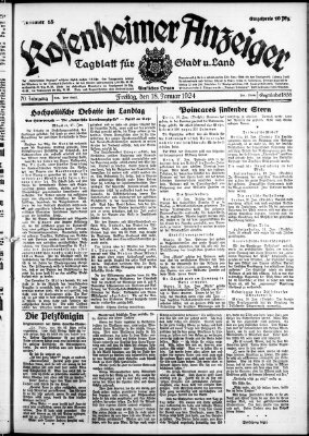 Rosenheimer Anzeiger Freitag 18. Januar 1924