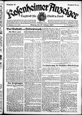Rosenheimer Anzeiger Montag 25. Februar 1924