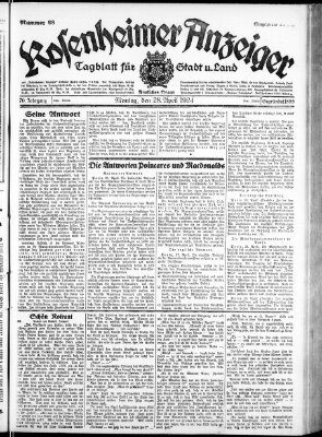 Rosenheimer Anzeiger Montag 28. April 1924