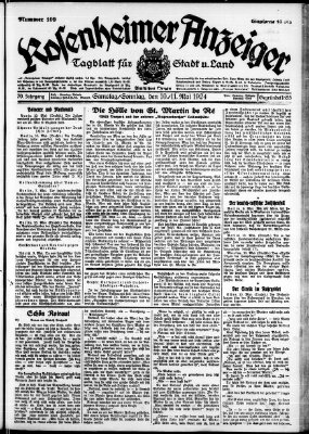 Rosenheimer Anzeiger Sonntag 11. Mai 1924