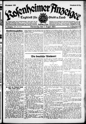 Rosenheimer Anzeiger Donnerstag 7. August 1924