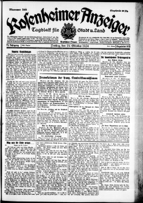 Rosenheimer Anzeiger Freitag 24. Oktober 1924