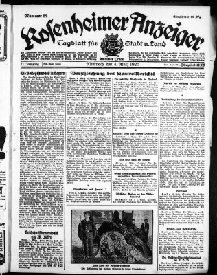 Rosenheimer Anzeiger Mittwoch 4. März 1925