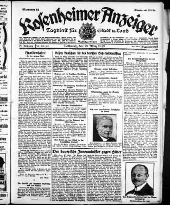 Rosenheimer Anzeiger Mittwoch 18. März 1925