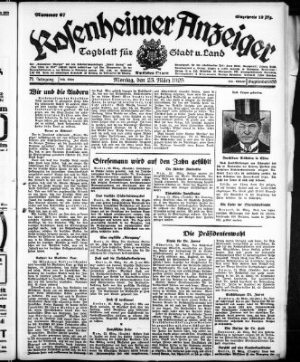 Rosenheimer Anzeiger Montag 23. März 1925