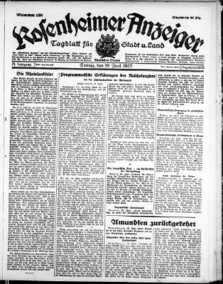 Rosenheimer Anzeiger Freitag 19. Juni 1925