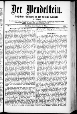 Wendelstein Donnerstag 3. März 1881