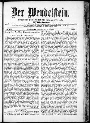 Wendelstein Sonntag 19. August 1888