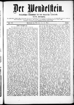 Wendelstein Dienstag 14. Mai 1889