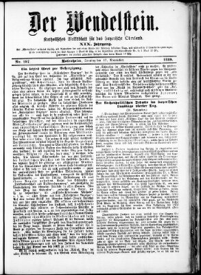 Wendelstein Sonntag 17. November 1889
