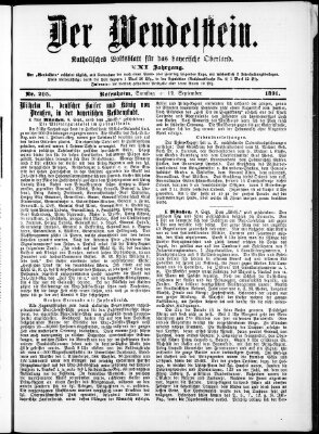Wendelstein Samstag 12. September 1891