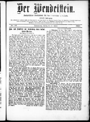 Wendelstein Sonntag 31. Januar 1892