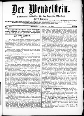 Wendelstein Dienstag 16. Juni 1896