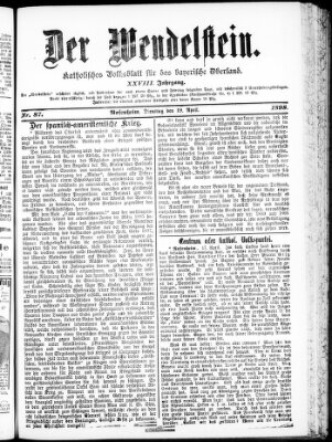 Wendelstein Dienstag 19. April 1898