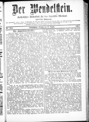 Wendelstein Dienstag 30. August 1898