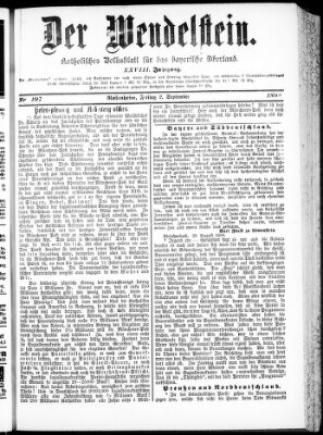 Wendelstein Freitag 2. September 1898
