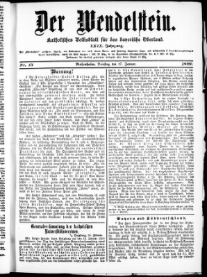 Wendelstein Dienstag 17. Januar 1899