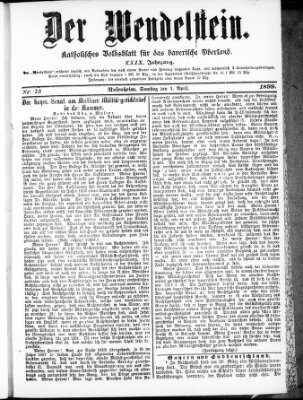Wendelstein Samstag 1. April 1899