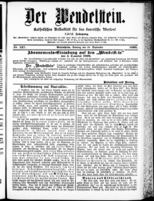 Wendelstein Sonntag 24. September 1899