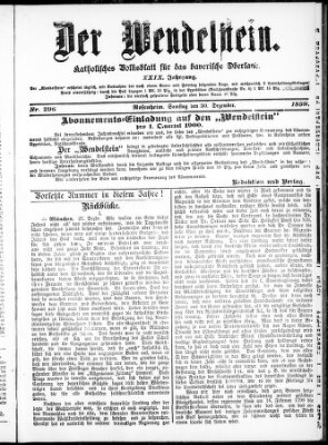 Wendelstein Samstag 30. Dezember 1899