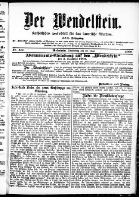 Wendelstein Donnerstag 28. Juni 1900