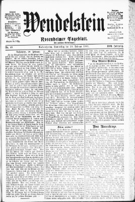 Wendelstein Donnerstag 28. Februar 1901
