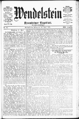 Wendelstein Freitag 12. April 1901